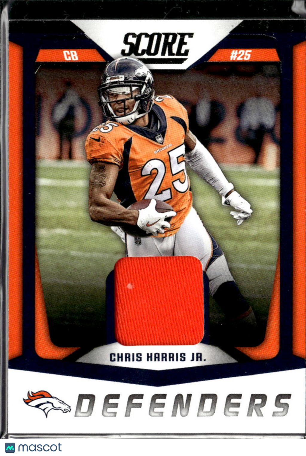 Chris Harris Jr. 2018 Score Defenders Game Worn Jersey Patch Denver Broncos