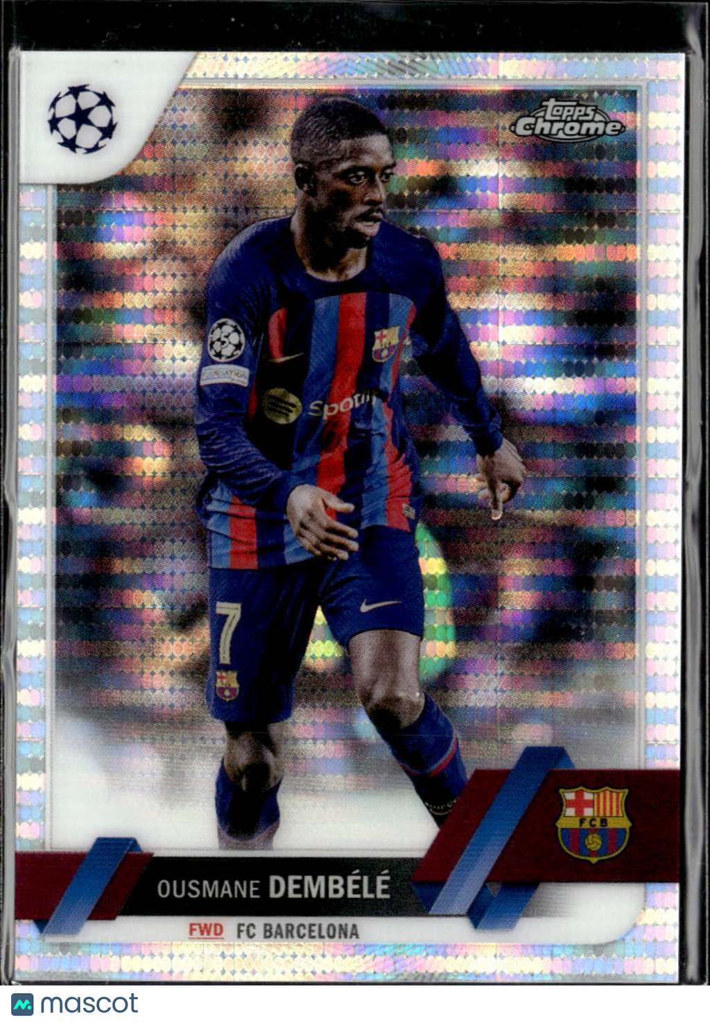 Ousmane Dembélé 2023 Topps Chrome UEFA Club Pulsar Refractor FC Barcelona