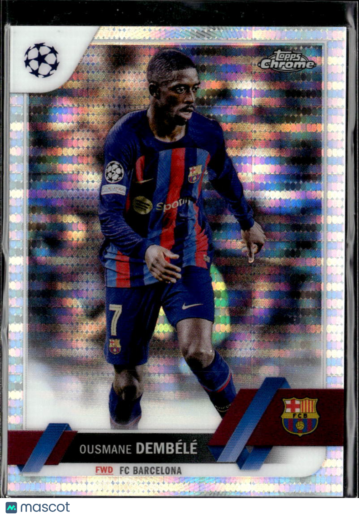 Ousmane Dembélé 2023 Topps Chrome UEFA Club Pulsar Refractor FC Barcelona