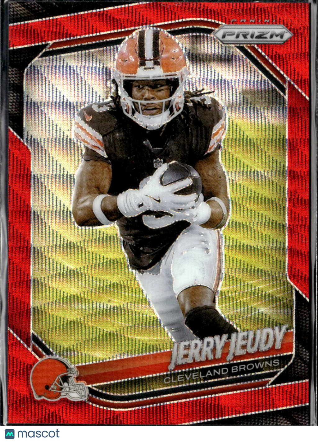 Jerry Jeudy 2025 Panini Prizm Red Wave 56/149 Cleveland Browns