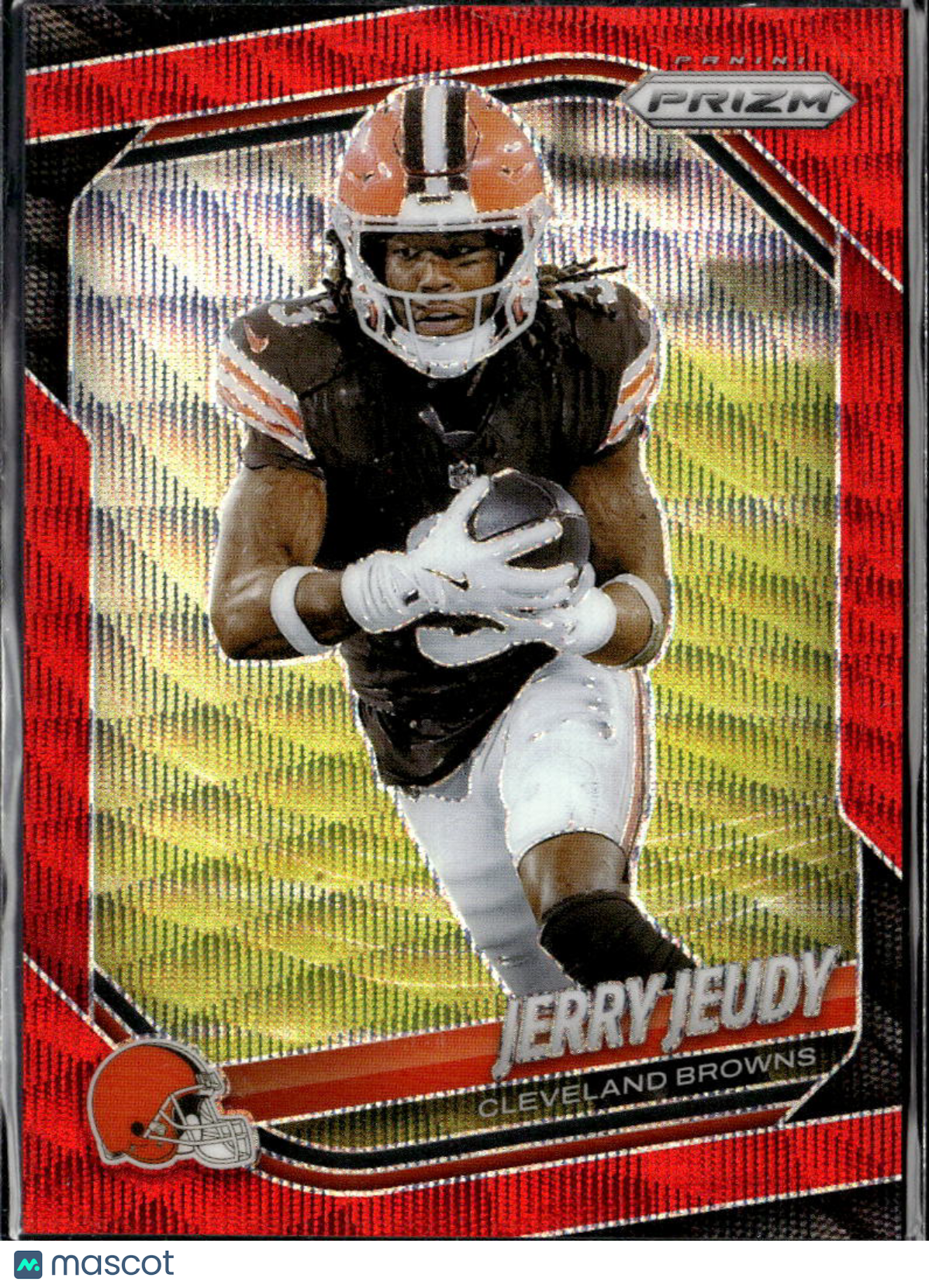 Jerry Jeudy 2025 Panini Prizm Red Wave 56/149 Cleveland Browns