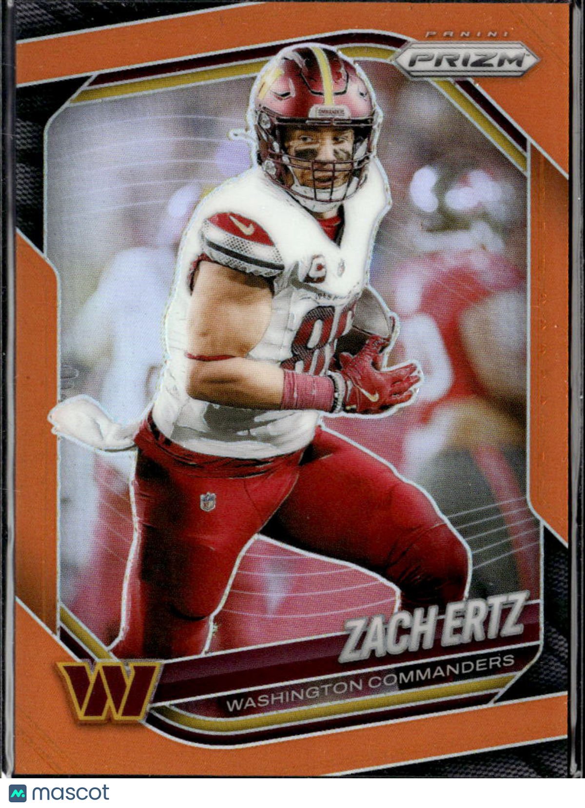 Zach Ertz 2025 Panini Prizm Orange 33/249 Washington Commanders