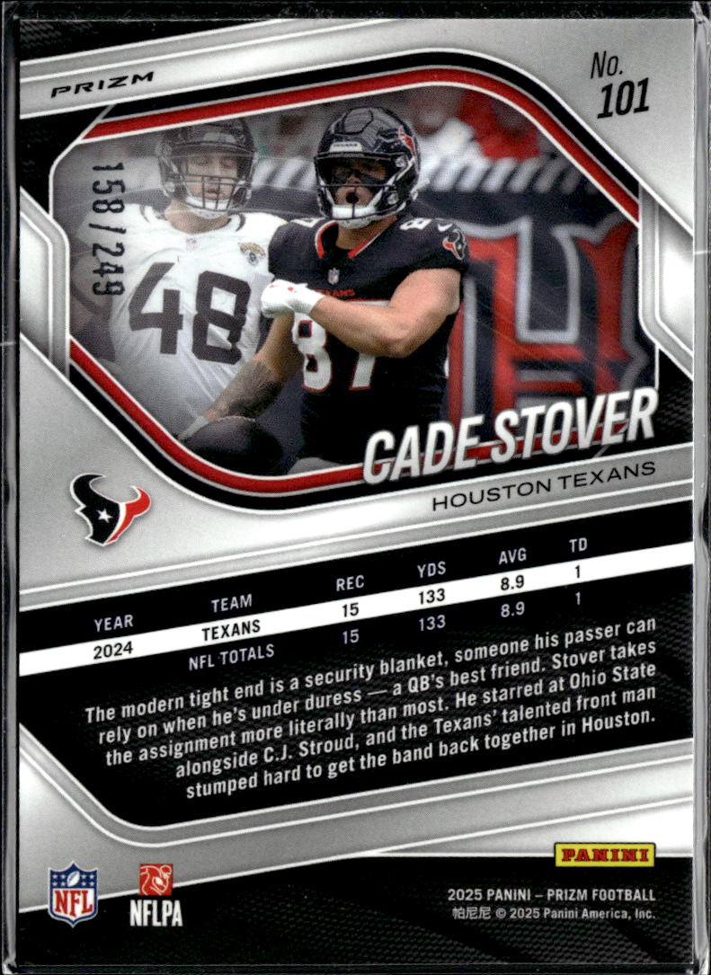 Cade Stover 2025 Panini Prizm Orange 158/249 Houston Texans