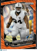 Christian Wilkins 2025 Panini Prizm Orange Wave 55/65 Las Vegas Raiders