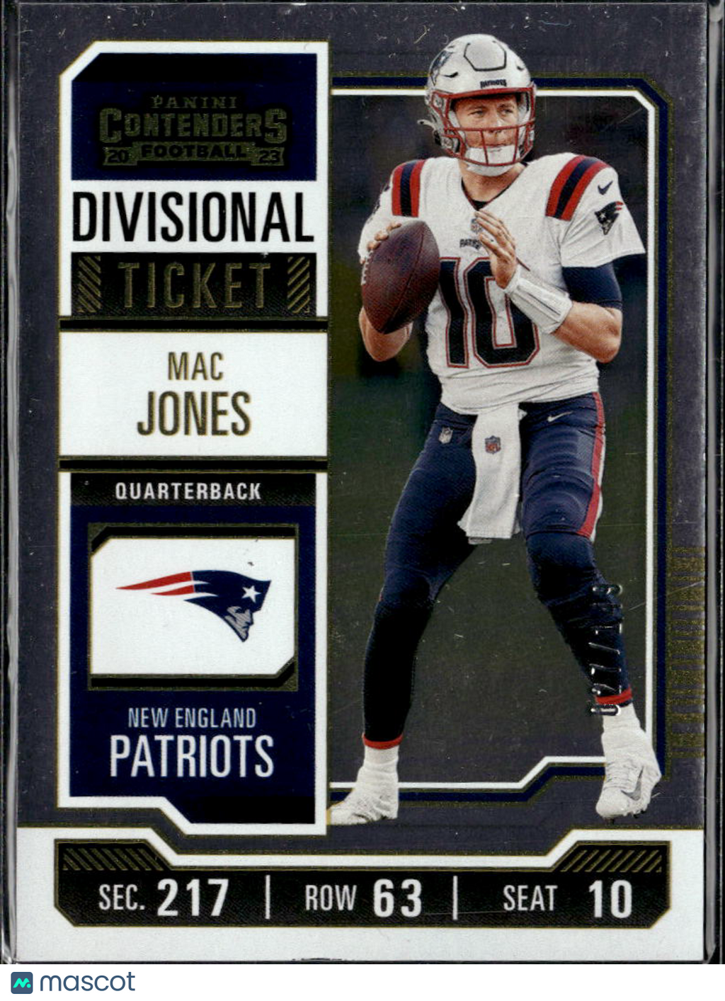Mac Jones 2023 Contenders Divisional Ticket 27/149 New England Patriots