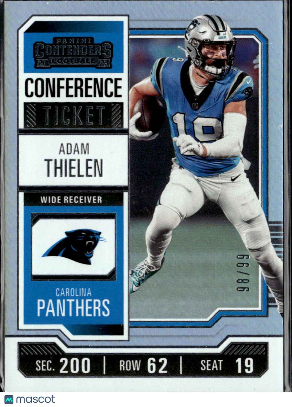 Adam Thielen 2023 Contenders Conference Ticket /99 Carolina Panthers