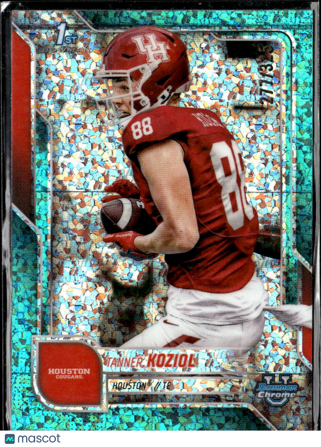 Tanner Koziol 2025 Bowman Chrome 1st Aqua Diamond Refractor /325 Houston Cougars
