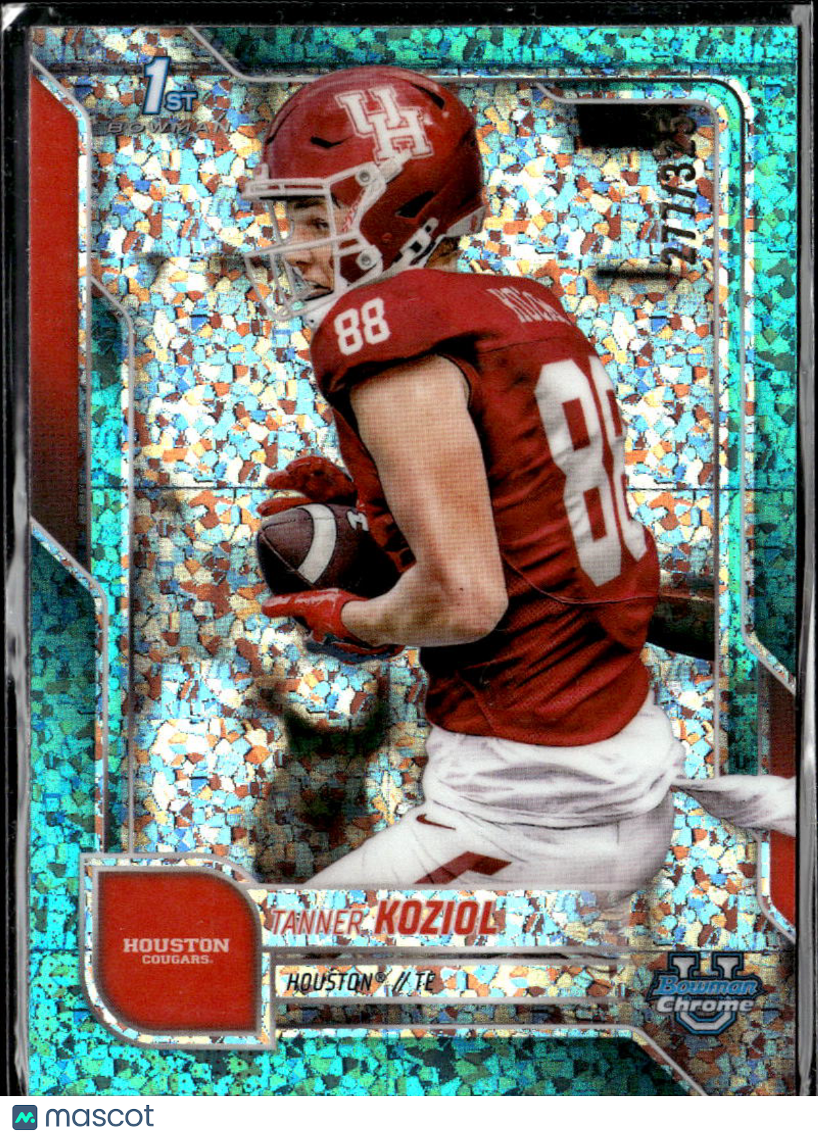 Tanner Koziol 2025 Bowman Chrome 1st Aqua Diamond Refractor /325 Houston Cougars