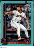 Yusei Kikuchi 2025 Topps Chrome Aqua Refractor 26/199 Los Angeles Angels