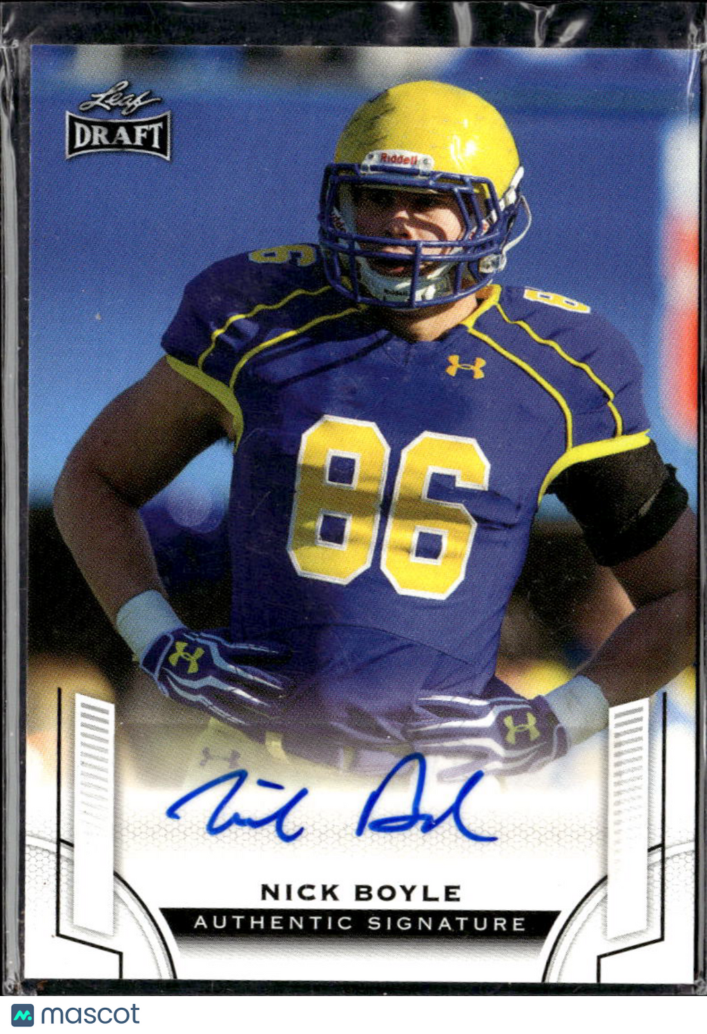 Nick Boyle 2015 Leaf Draft Auto Autograph RC Delaware Fightin' Blue Hens