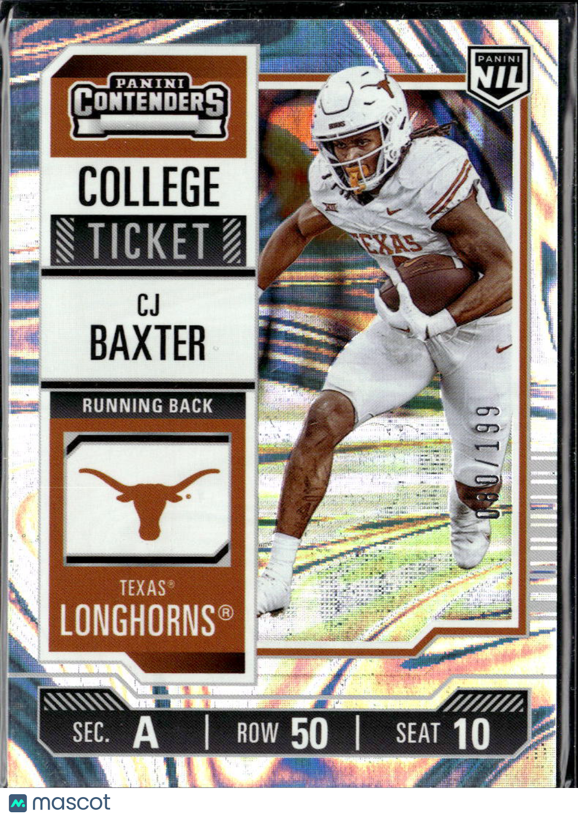 CJ Baxter 2025 Contenders Rookie RC 80/199 Texas Longhorns
