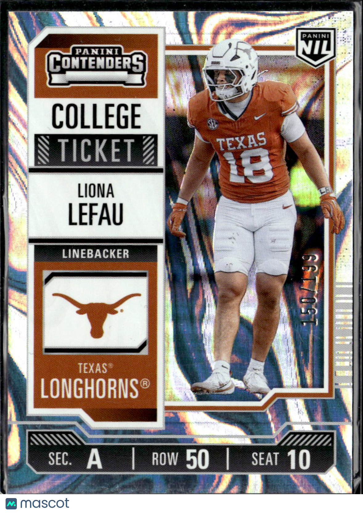 Liona Lefau 2025 Panini Contenders College Ticket 150/199 Texas Longhorns