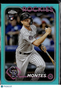 Coco Montes 2024 Topps Chrome RC Aqua Refractor 21/199 Colorado Rockies