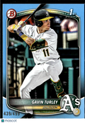 Gavin Turley 2025 Bowman Draft 1st Sky Blue /499 Oakland Athletics