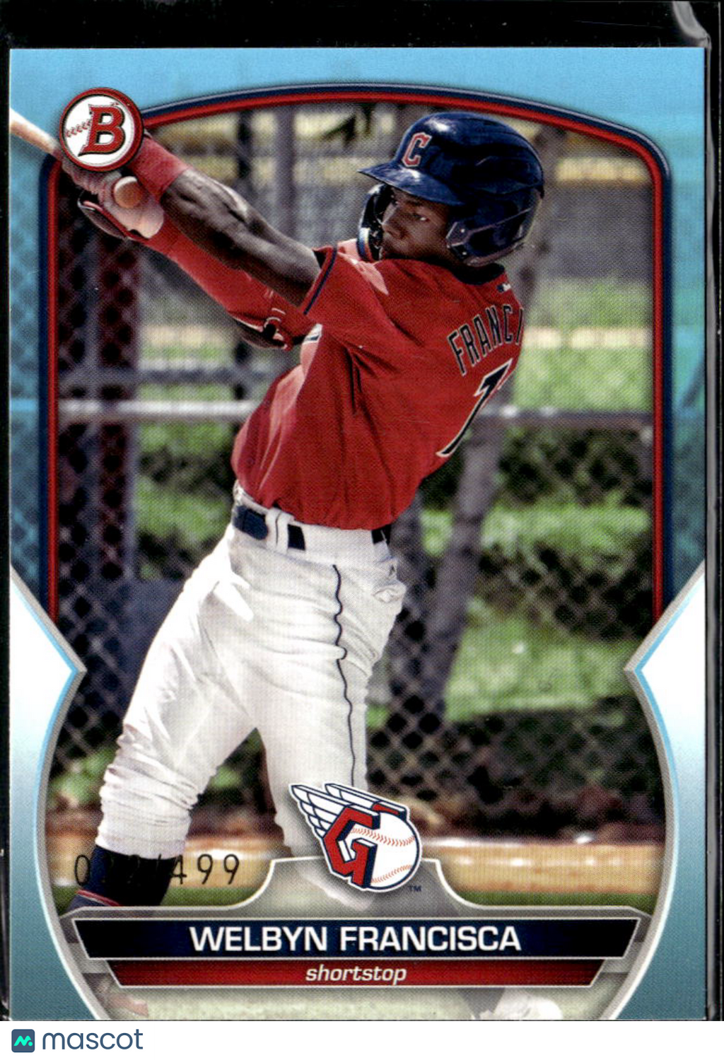 Welbyn Francisca 2023 Bowman Draft Sky Blue /499 Cleveland Guardians