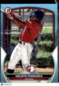 Welbyn Francisca 2023 Bowman Draft Sky Blue /499 Cleveland Guardians