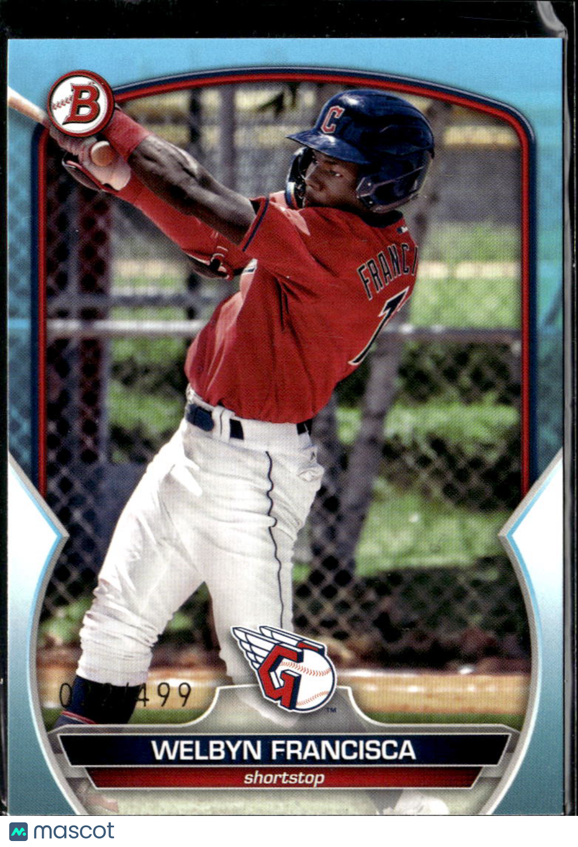 Welbyn Francisca 2023 Bowman Draft Sky Blue /499 Cleveland Guardians