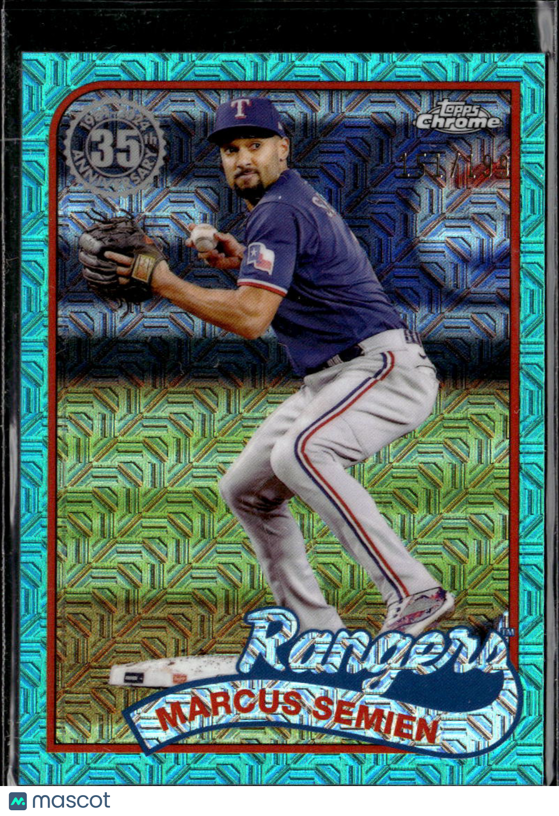 Marcus Semien 2024 Topps Chrome '89 Aqua Silver Pack Refractor /199 Rangers