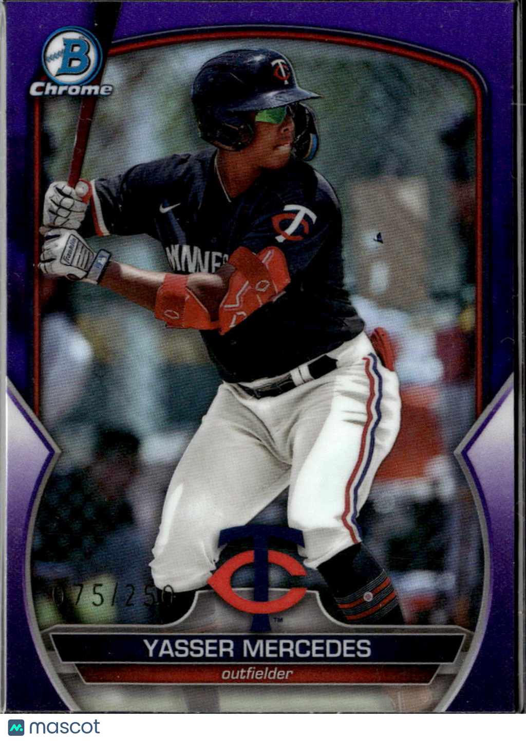 Yasser Mercedes 2023 Bowman Chrome Purple Refractor 75/250 Minnesota Twins