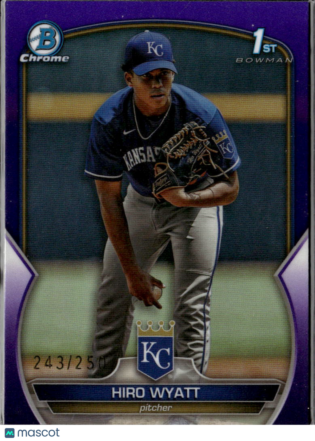 Hiro Wyatt 2023 Bowman Chrome 1st Purple Refractor 243/250 Kansas City Royals