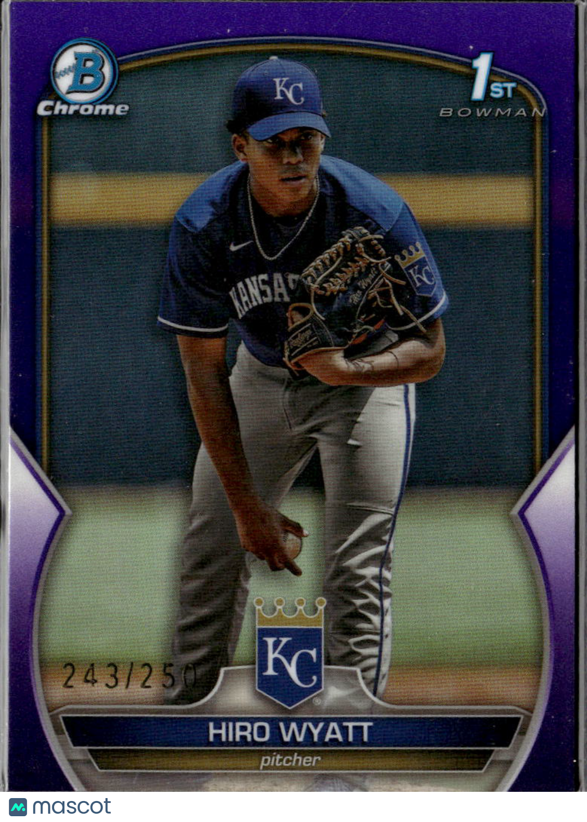 Hiro Wyatt 2023 Bowman Chrome 1st Purple Refractor 243/250 Kansas City Royals