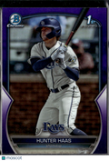 Hunter Haas 2023 Bowman Chrome 1st Purple Refractor /250 Tampa Bay Rays