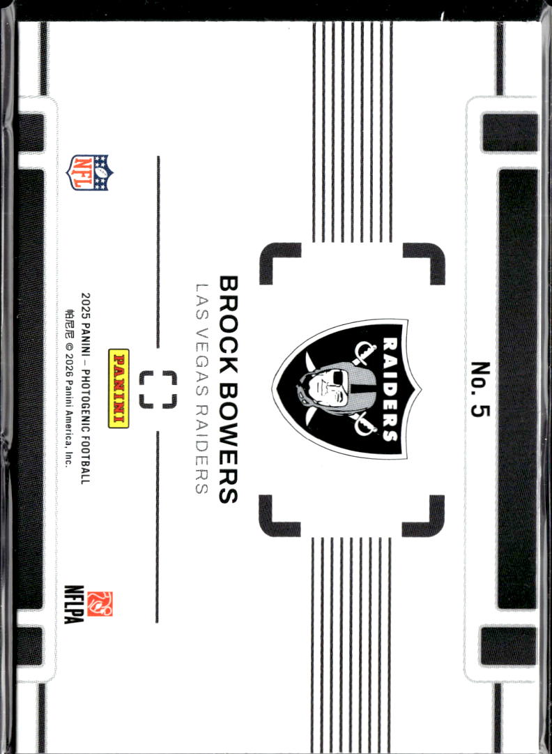 Brock Bowers 2026 Photogenic Different View 19/49 Las Vegas Raiders
