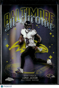Lamar Jackson 2025 Topps Chrome All-Chrome Yellow Refractor 244/275 Ravens