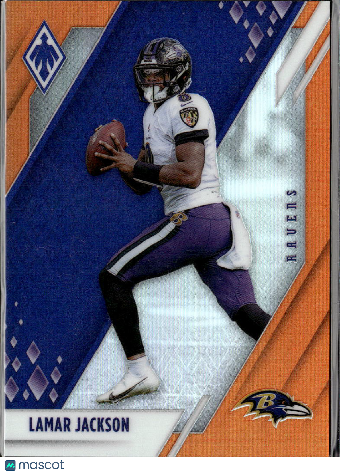 Lamar Jackson 2021 Phoenix Orange Prizm 90/99 Baltimore Ravens