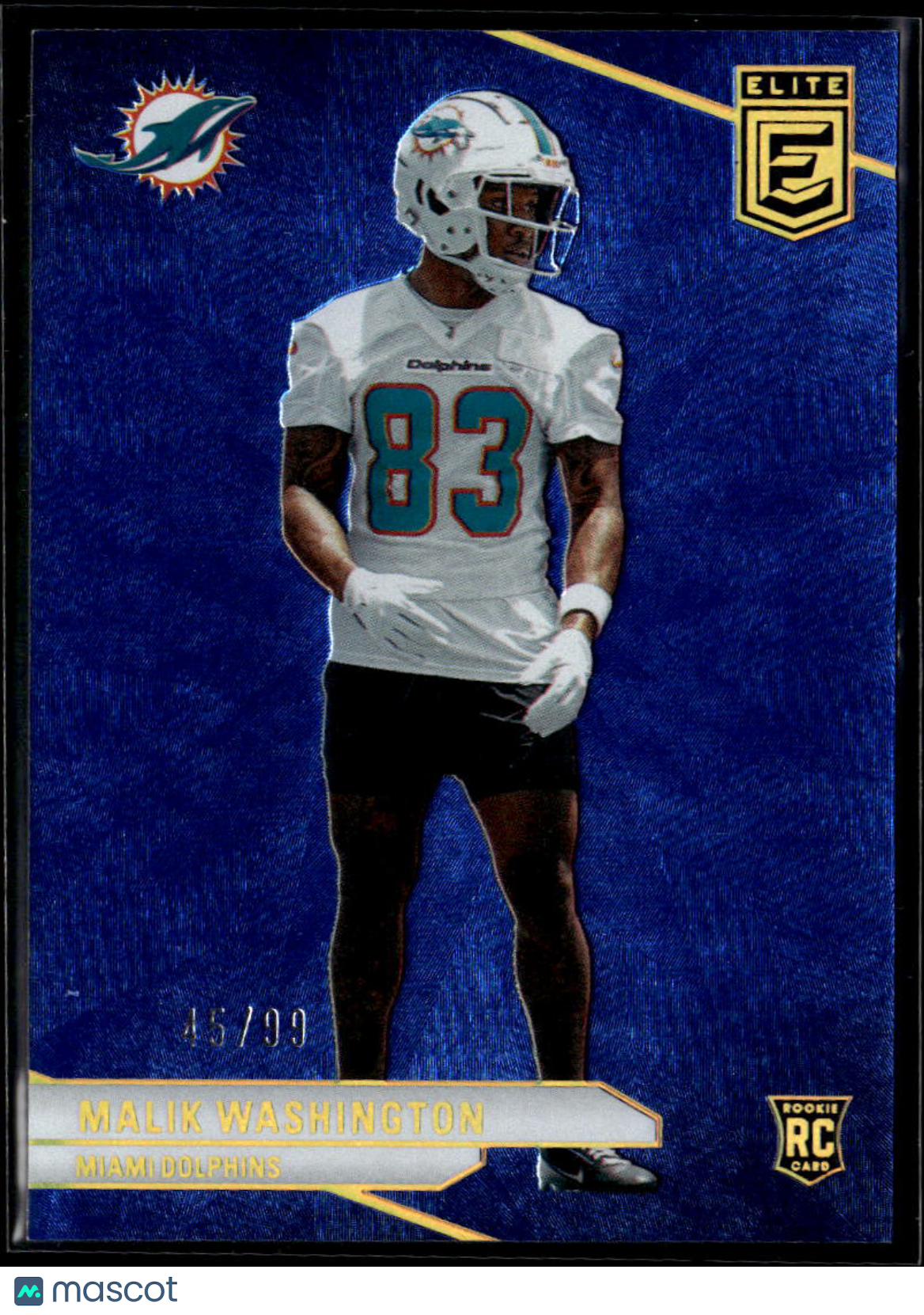 Malik Washington 2024 Elite Rookie RC Blue 45/99 Miami Dolphins