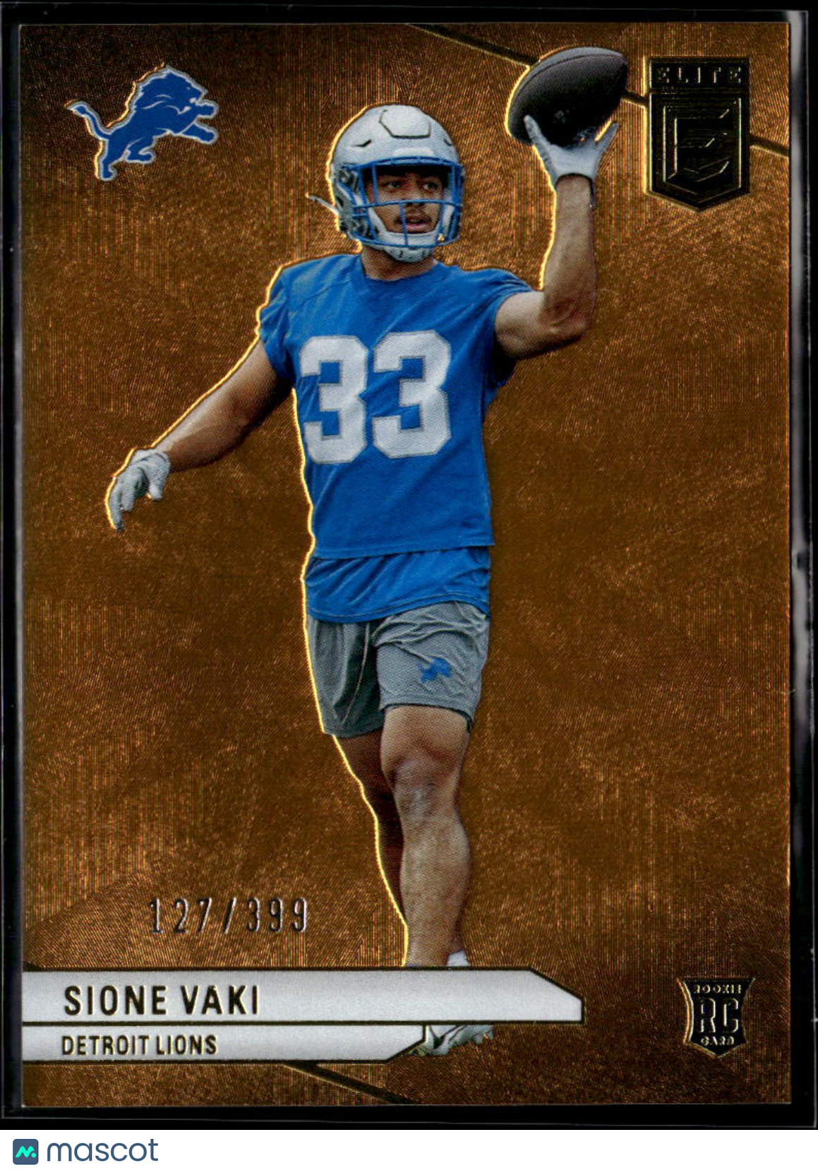 Sione Vaki 2024 Elite Orange Rookie RC 127/399 Detroit Lions