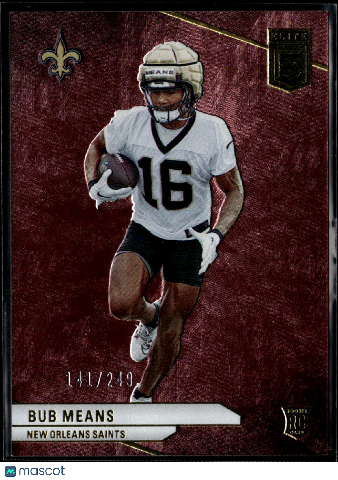 Bub Means 2024 Elite Red Rookie RC 141/249 New Orleans Saints