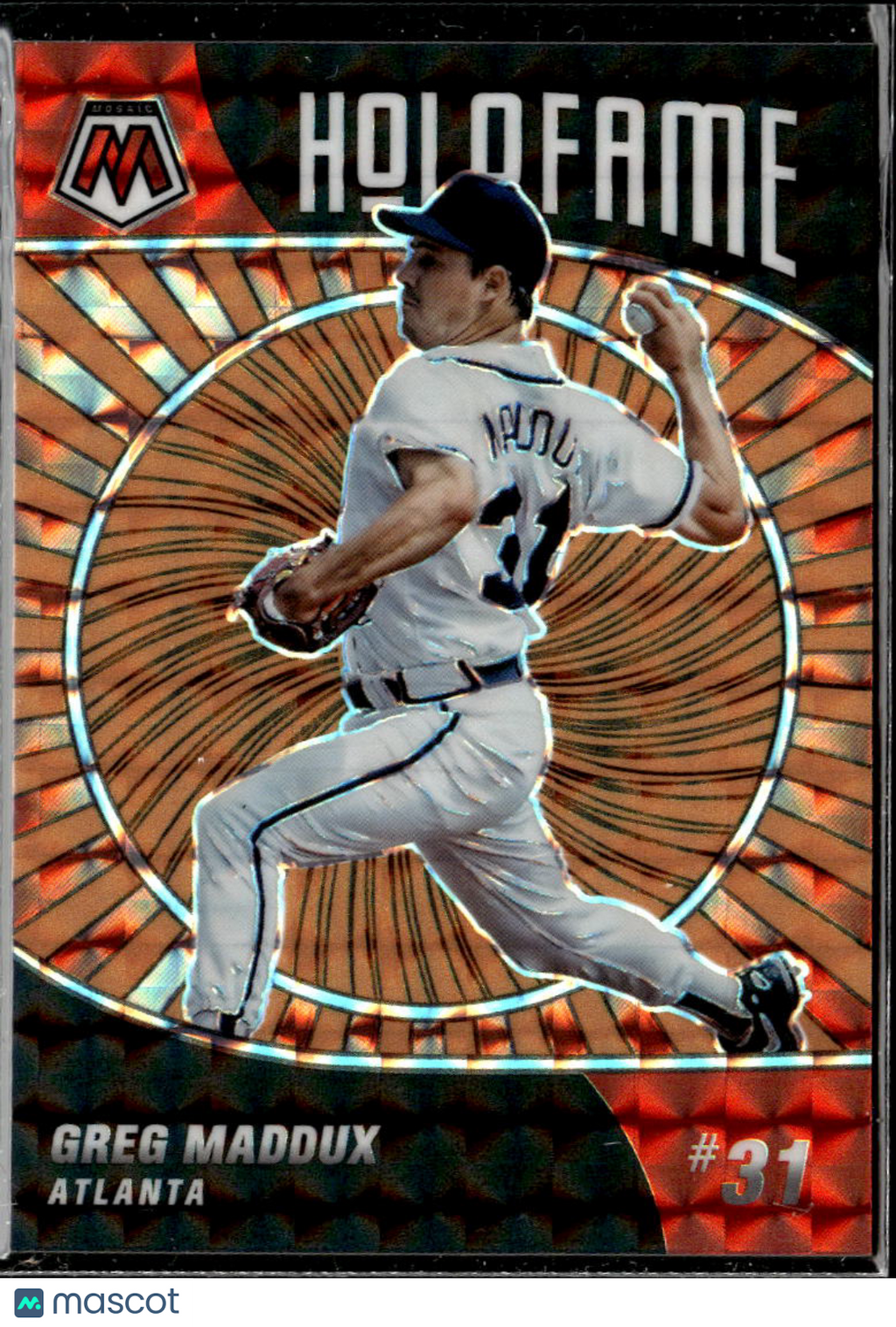 Greg Maddux 2022 Mosaic Holofame Orange 73/99 Atlanta Braves