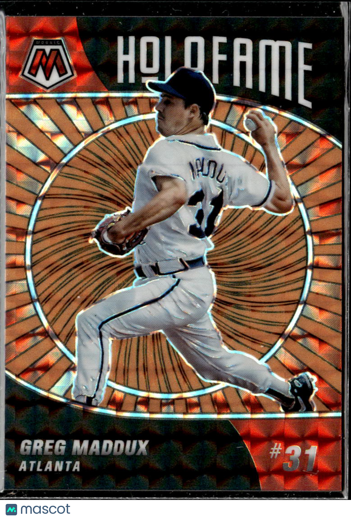 Greg Maddux 2022 Mosaic Holofame Orange 73/99 Atlanta Braves