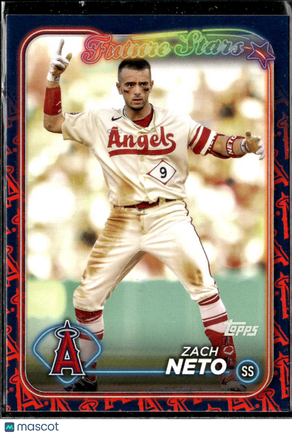 Zach Neto 2024 Topps Team Logo Border SSP SHORTPRINT Los Angeles Angels