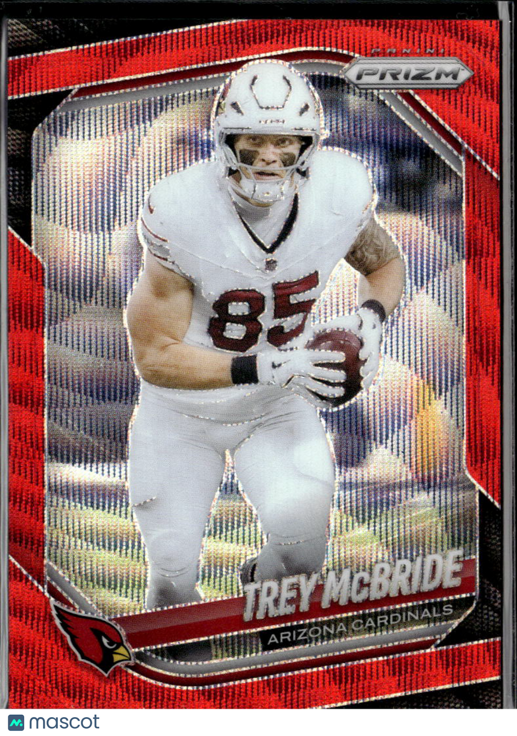 Trey McBride 2025 Panini Prizm Red Wave 130/149 Arizona Cardinals