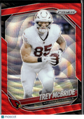 Trey McBride 2025 Panini Prizm Red Wave 130/149 Arizona Cardinals