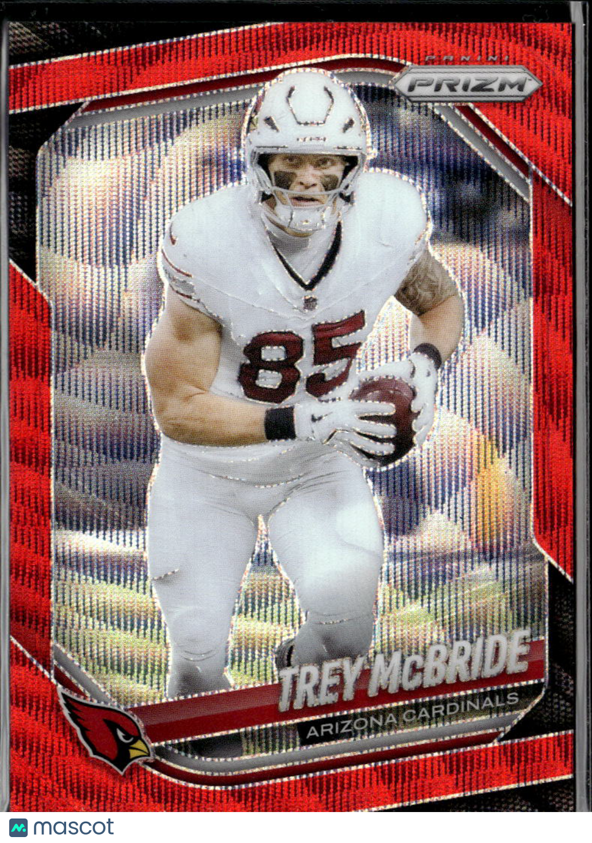 Trey McBride 2025 Panini Prizm Red Wave 130/149 Arizona Cardinals
