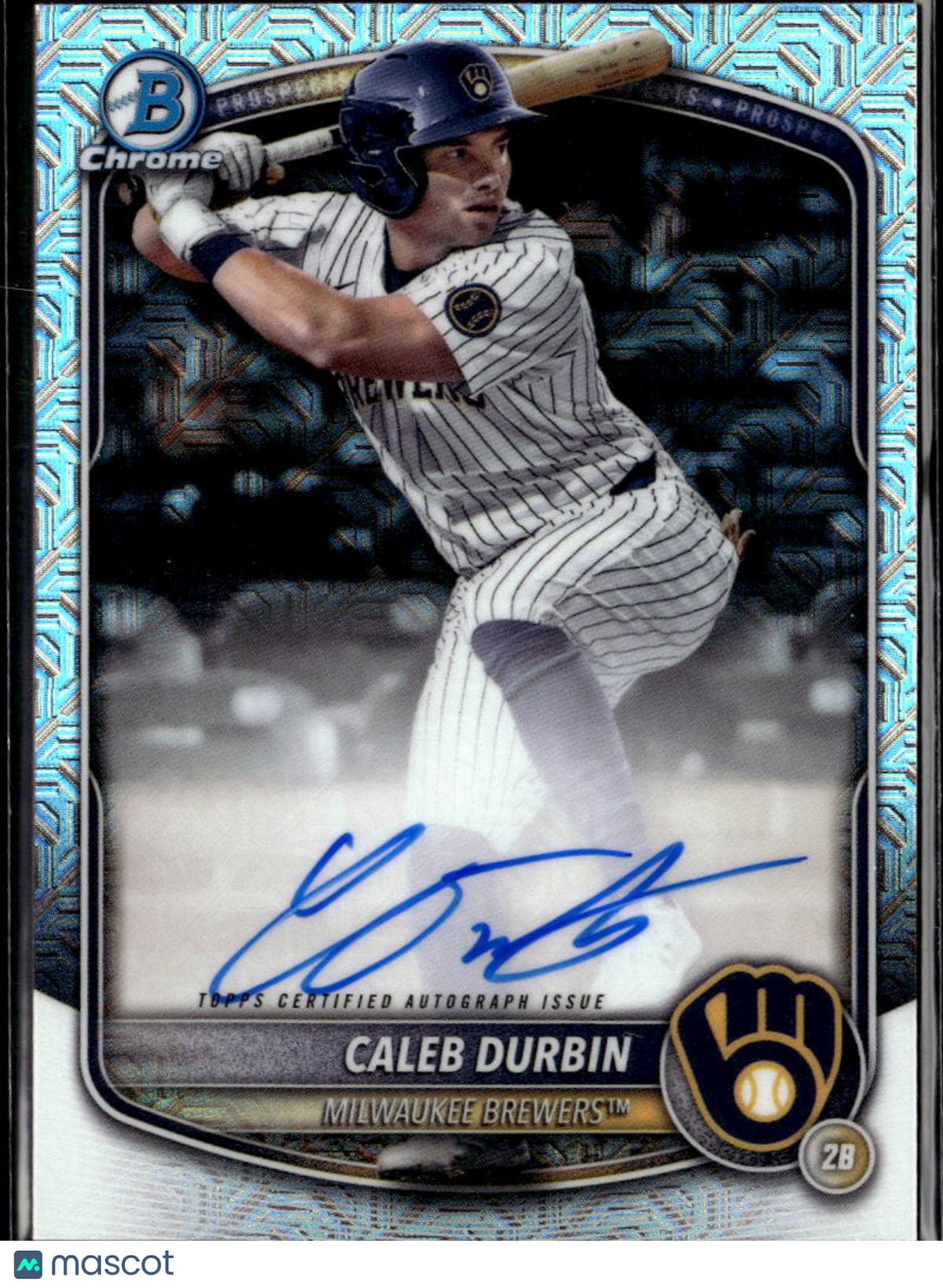 Caleb Durbin 2025 Bowman Chrome Auto Autograph Mega Box Milwaukee Brewers