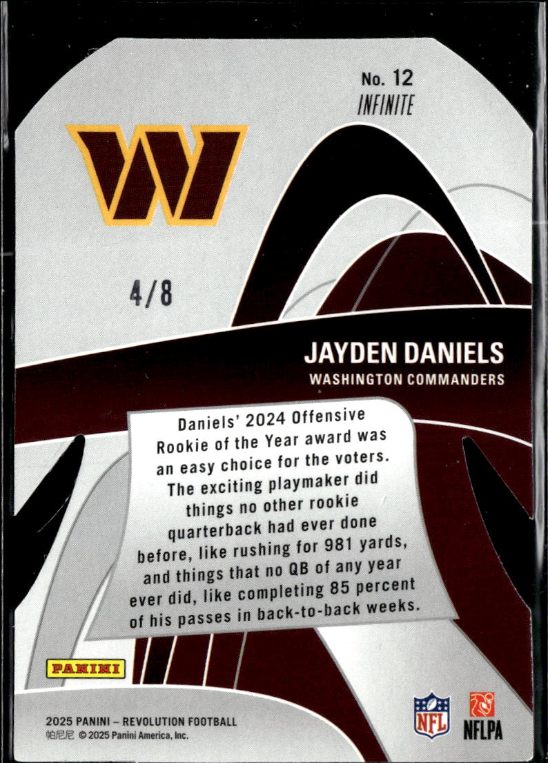 Jayden Daniels 2025 Revolution Pay Dirt! Infinite SSP 4/8 Washington Commanders
