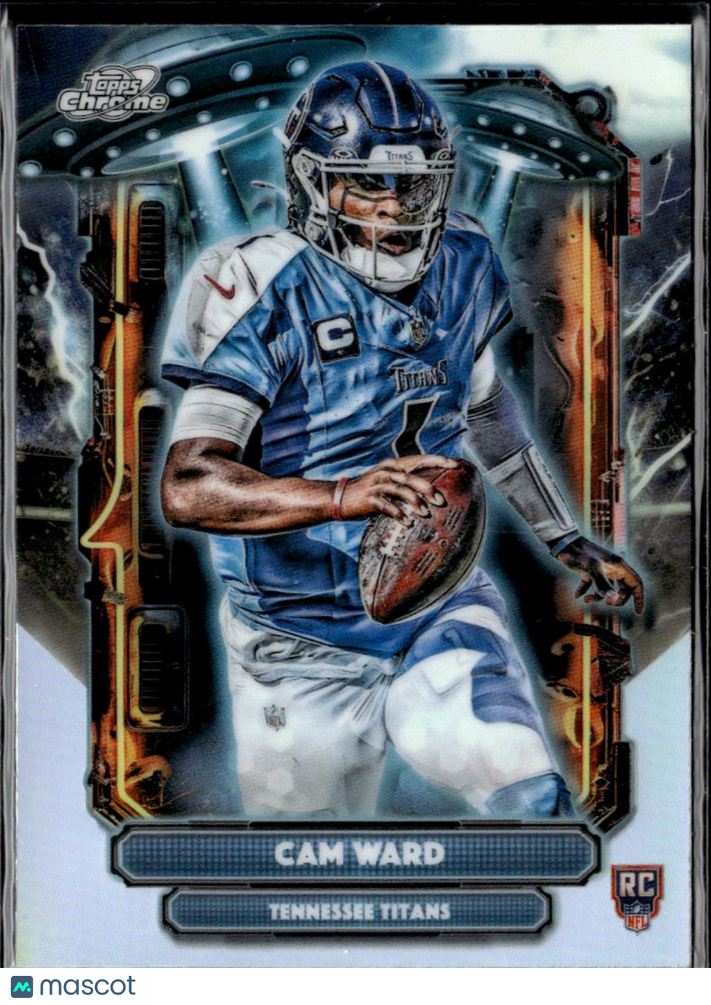 Cam Ward 2025 Topps Chrome Cosmic Extraterrestrial Refractor RC Tennessee Titans