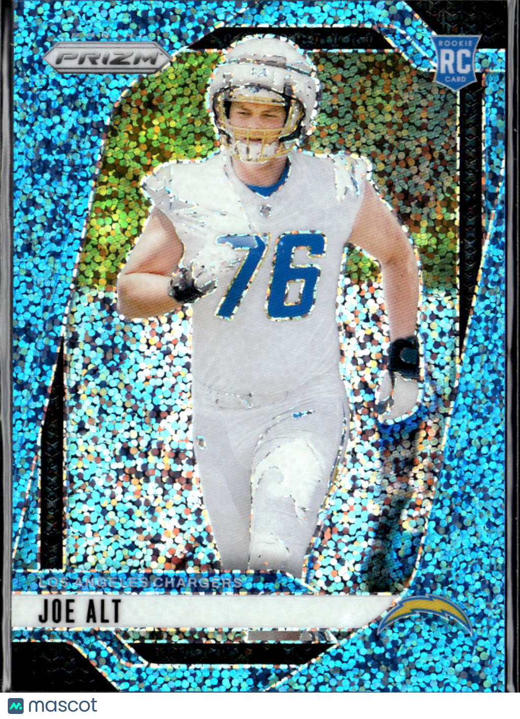 Joe Alt 2024 Prizm Blue Sprakle Prizm Rookie RC 65/96 Los Angeles Chargers