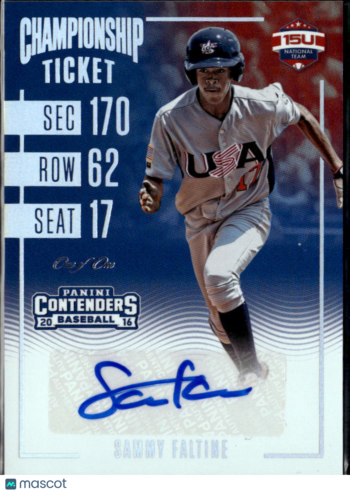 Sammy Trey Faltine 2016 Contenders USA Auto Autograph RC 1/1 Texas Longhorns