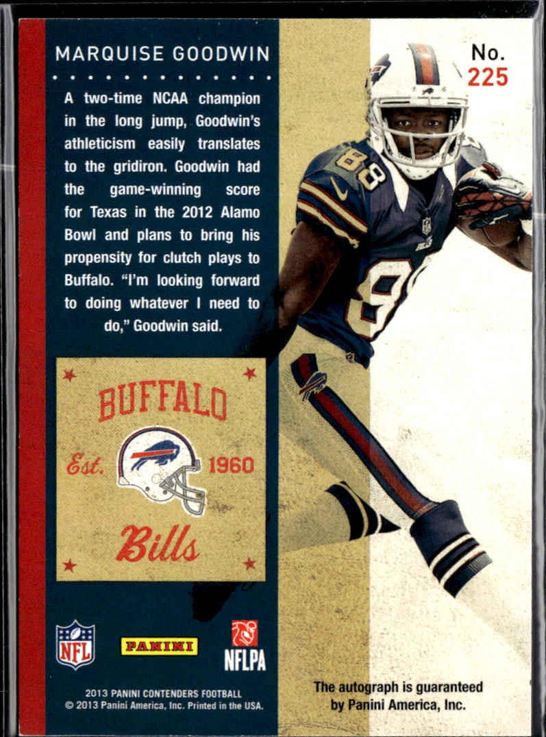 Marquise Goodwin 2013 Contenders Auto Autograph Cracked Ice /21 Longhorns Bills