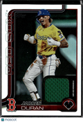 Jarren Duran 2025 Topps Rainbow Foil Game Worn Jersey Patch Boston Red Sox