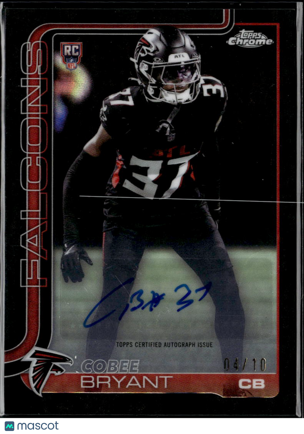 Cobee Bryant 2025 Topps Chrome BLACK Auto Autograph RC 4/10 Atlanta Falcons