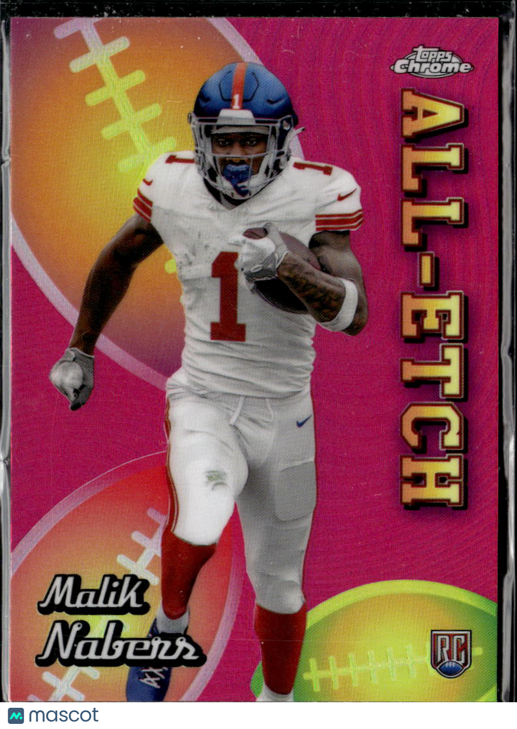 Malik Nabers 2024 Topps Chrome All-Etch RC Pink Refractor New York Giants