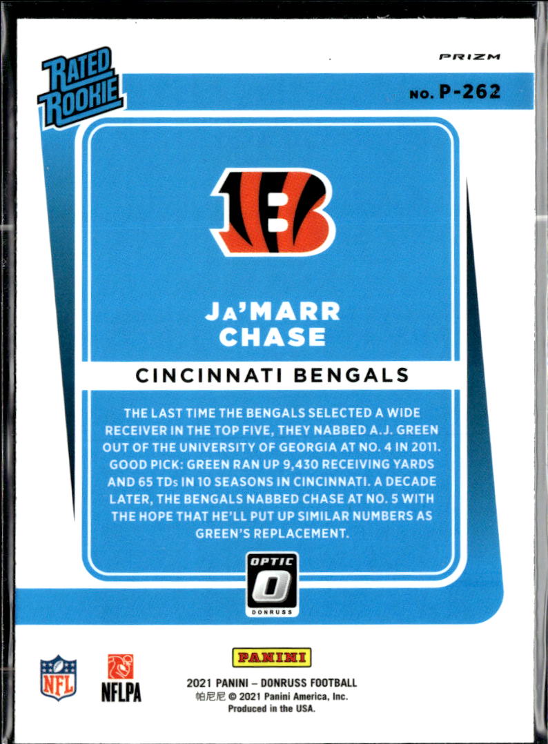 Ja'Marr Chase 2021 Optic Rated Rookie Red Green RC Cincinnati Bengals