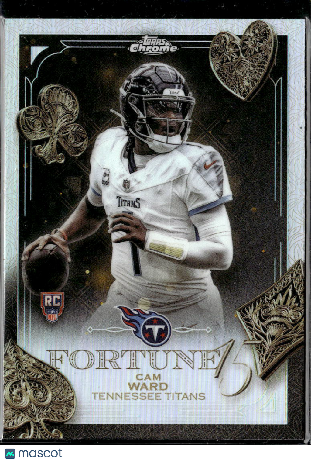 Cam Ward 2025 Topps Chrome Fortune 15 RC Refractor Tennessee Titans