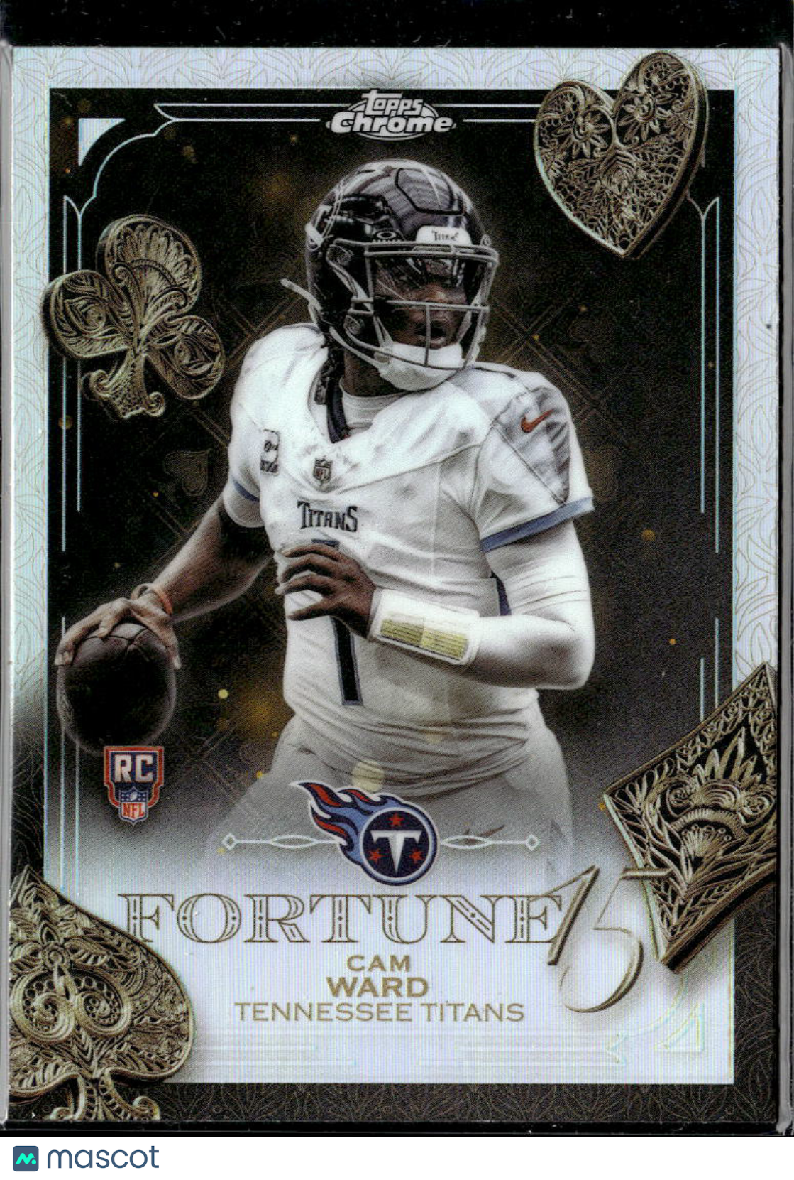 Cam Ward 2025 Topps Chrome Fortune 15 RC Refractor Tennessee Titans